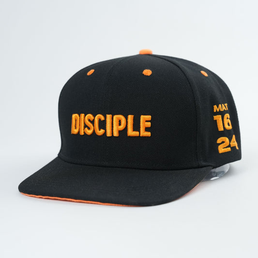 DISCIPLE Snapback Hat - Black and Orange