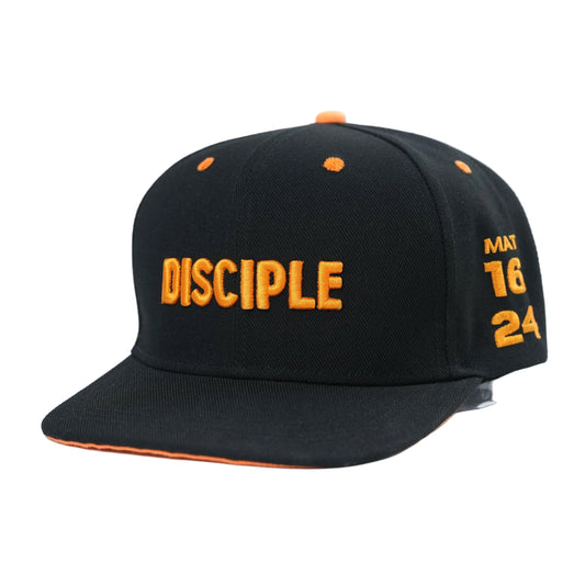 DISCIPLE Snapback Hat - Black and Orange