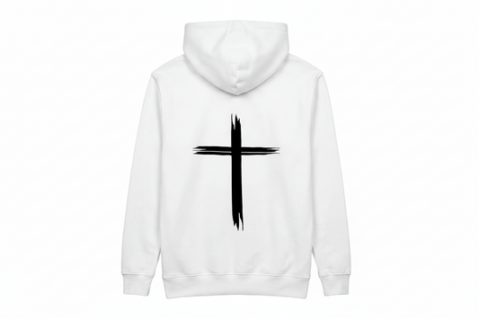 Seated Unisex White Hoodie