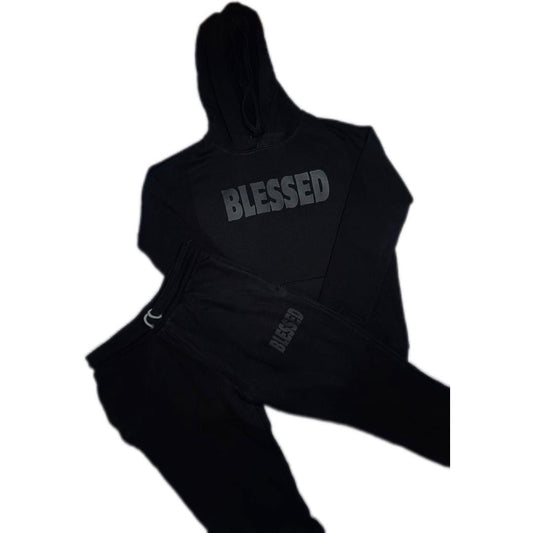 BLESSED Unisex Jogger Set - Black on Black