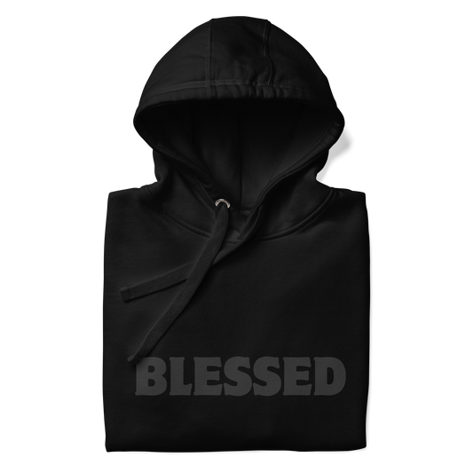 BLESSED hoodie Black on Black