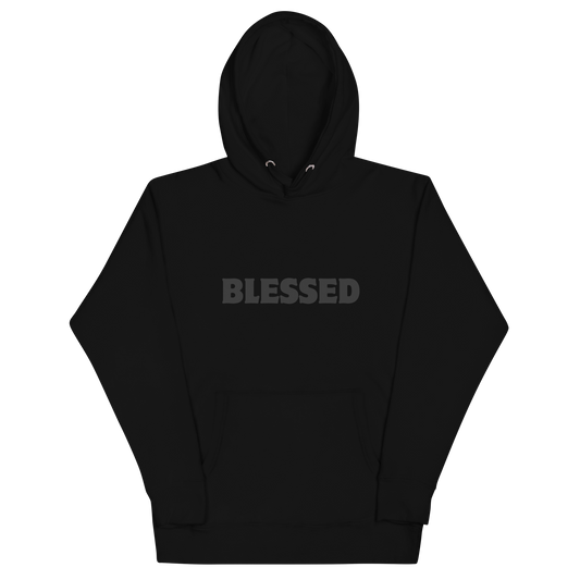 BLESSED hoodie Black on Black