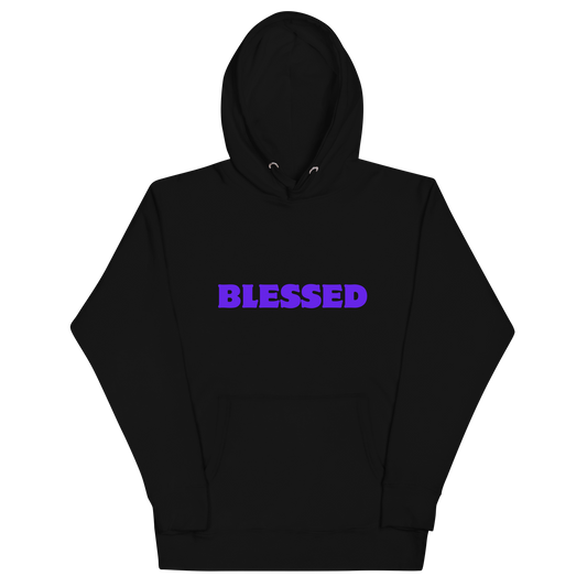 BLESSED hoodie in Black and Purple