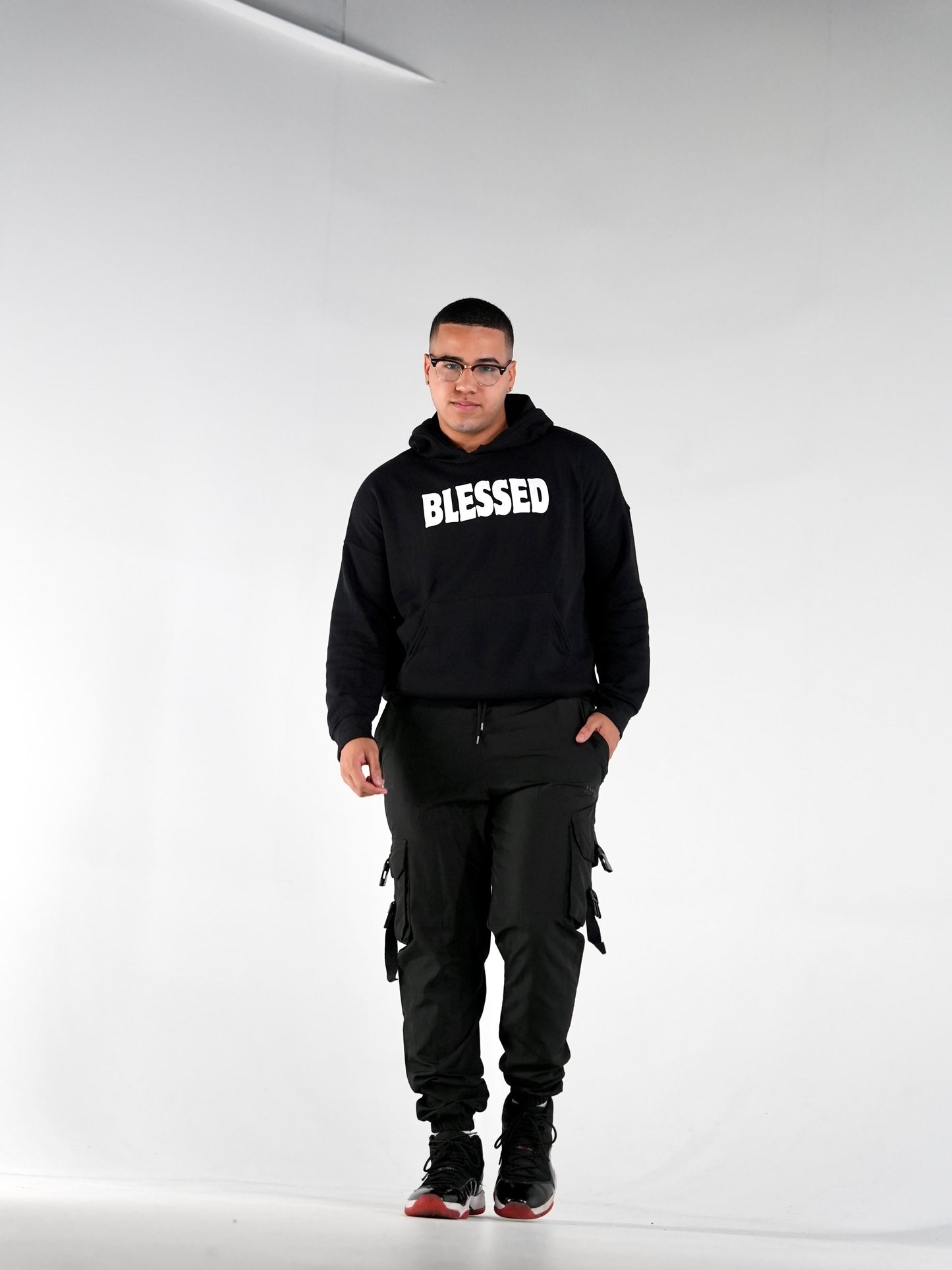 BLESSED hoodie in Black and White