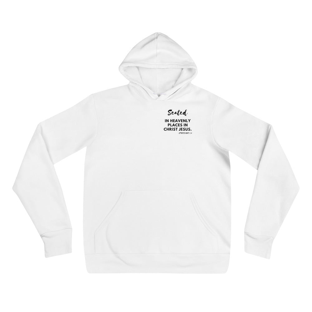 Seated Unisex White Hoodie