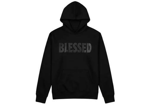 BLESSED hoodie Black on Black