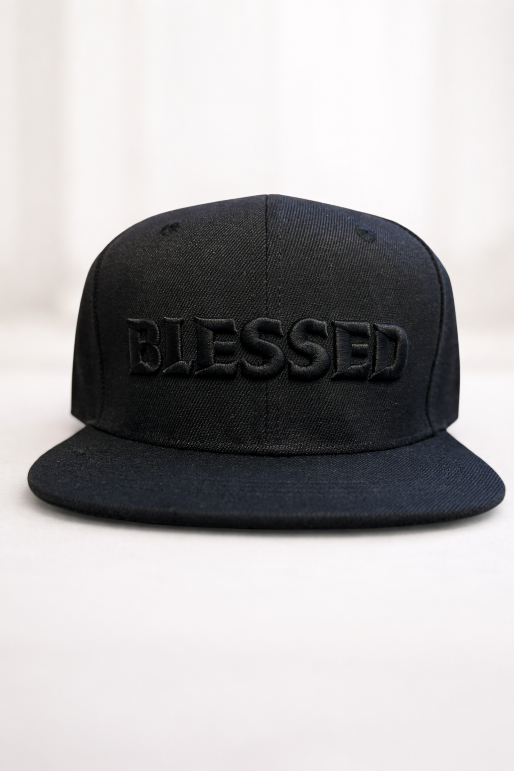 BLESSED Snapback Hat - Black on Black