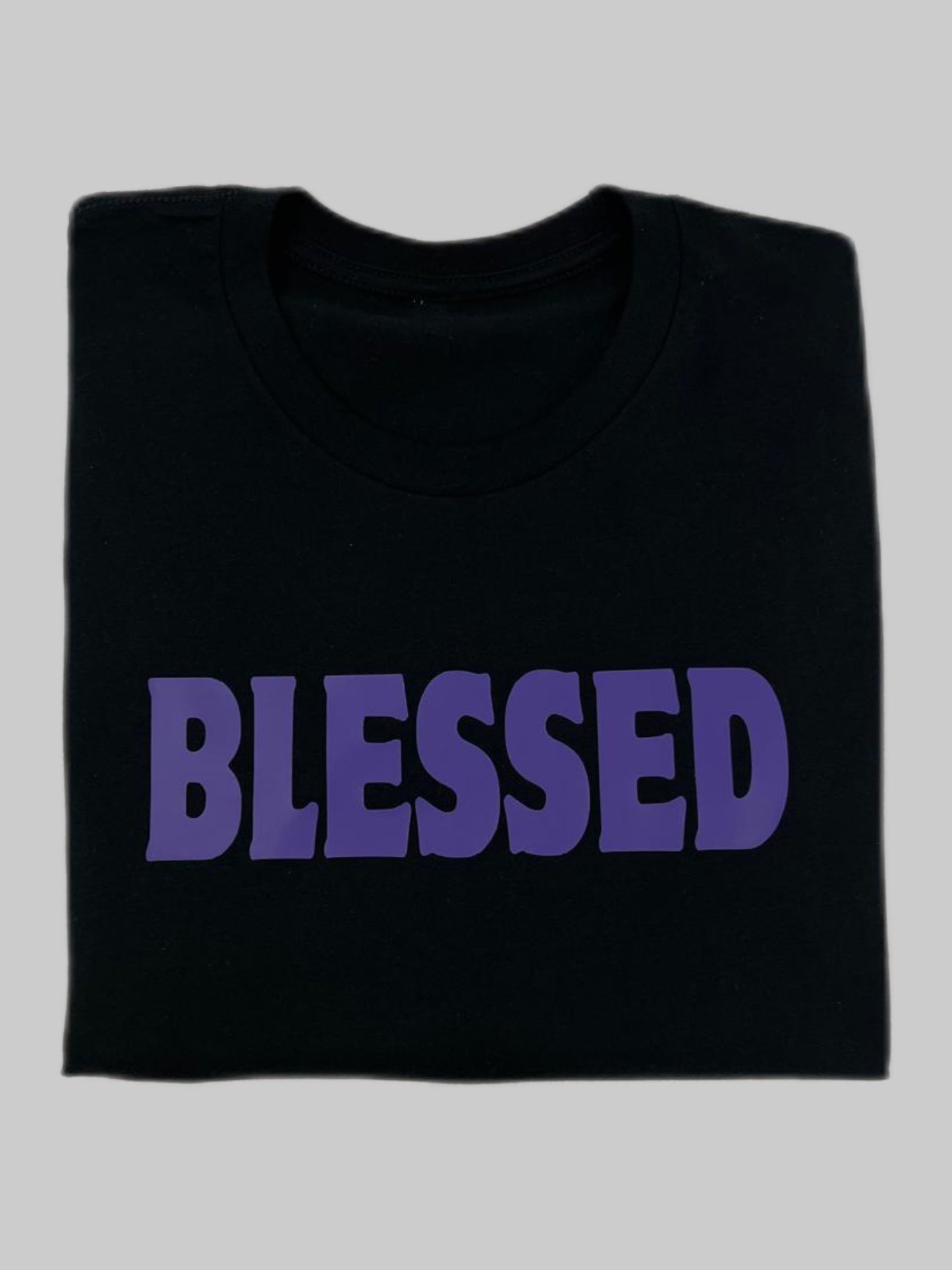 BLESSED black and purple TSHIRT