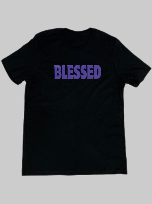 BLESSED black and purple TSHIRT